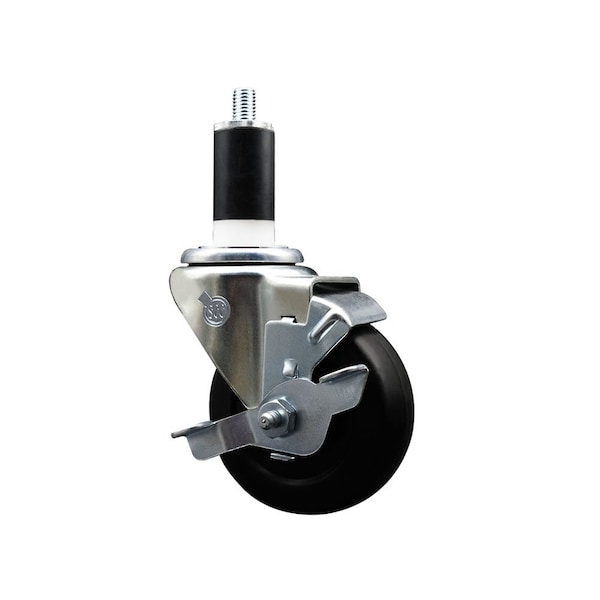3.5'' Soft Rubber Swivel 1-3/8'' Expanding Stem Caster with Brake